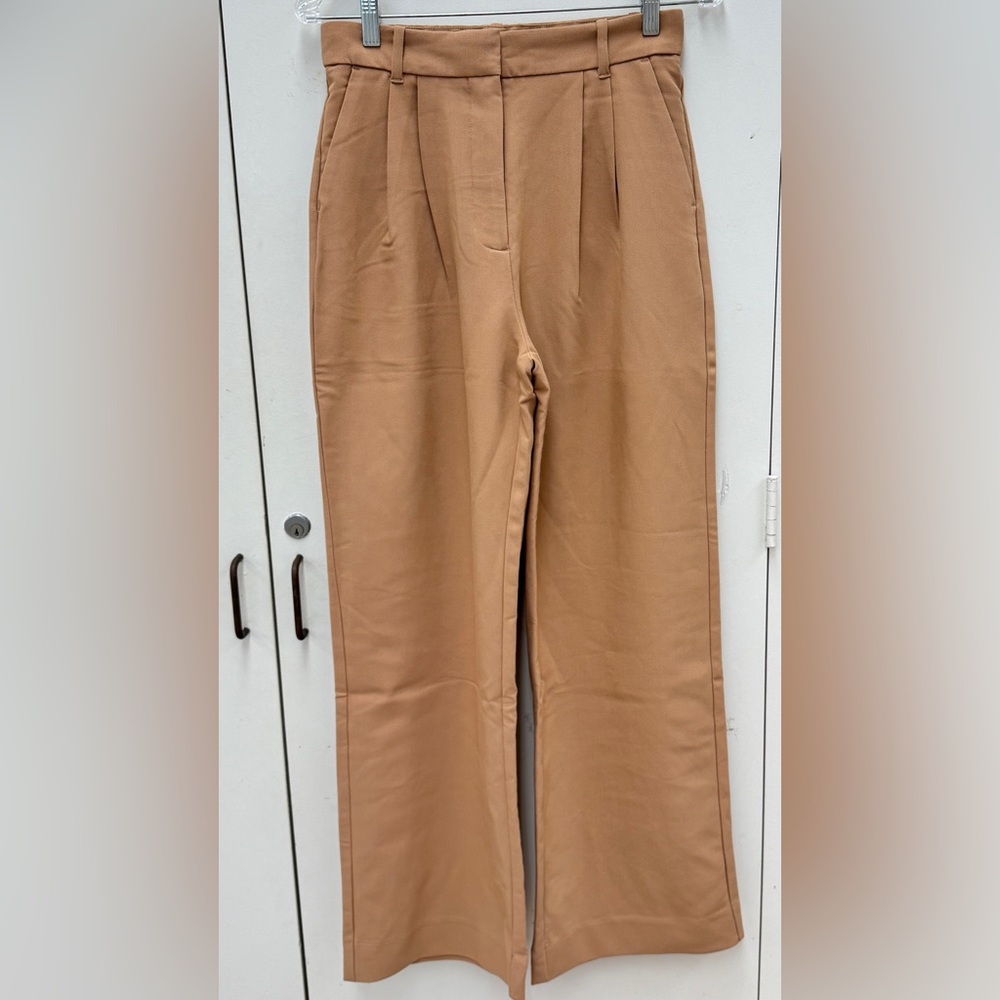 Abercrombie & Fitch Sloane Wide-Leg Trouser/Pants in Brown/Camel Size 28/6R NWT - Picture 5 of 9